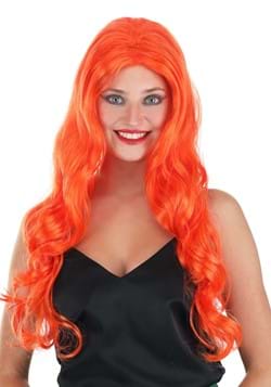 Womens Long Wavy Orange Wig