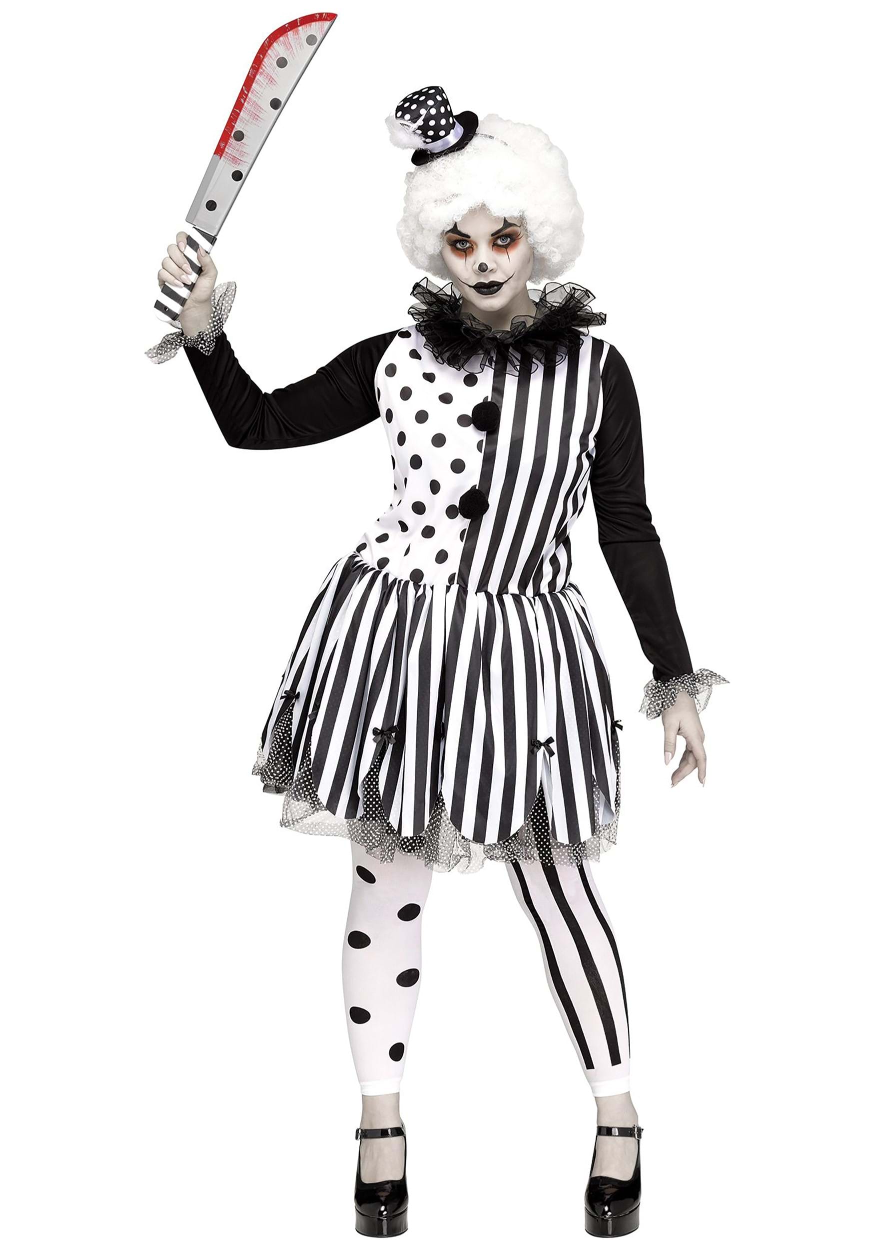 Plus Size Killer Clown Fancy Dress Costume For Women