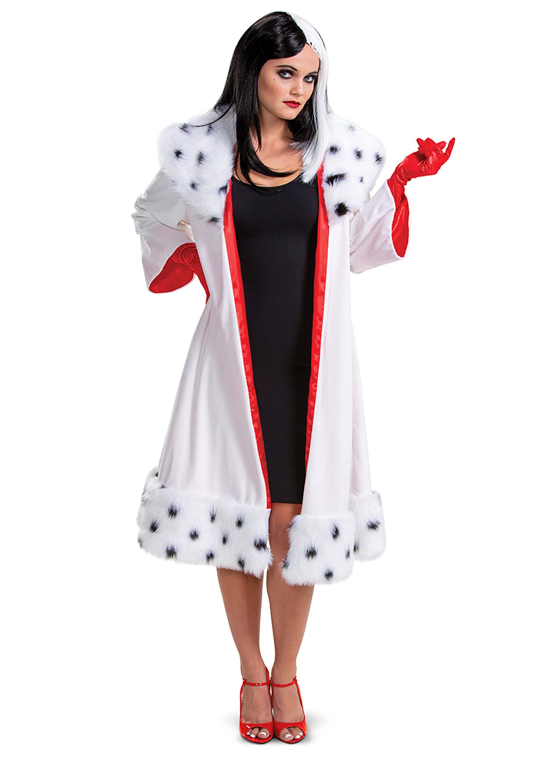101 Dalmatians (Animated) Women's Cruella Jacket Deluxe Fancy Dress Costume