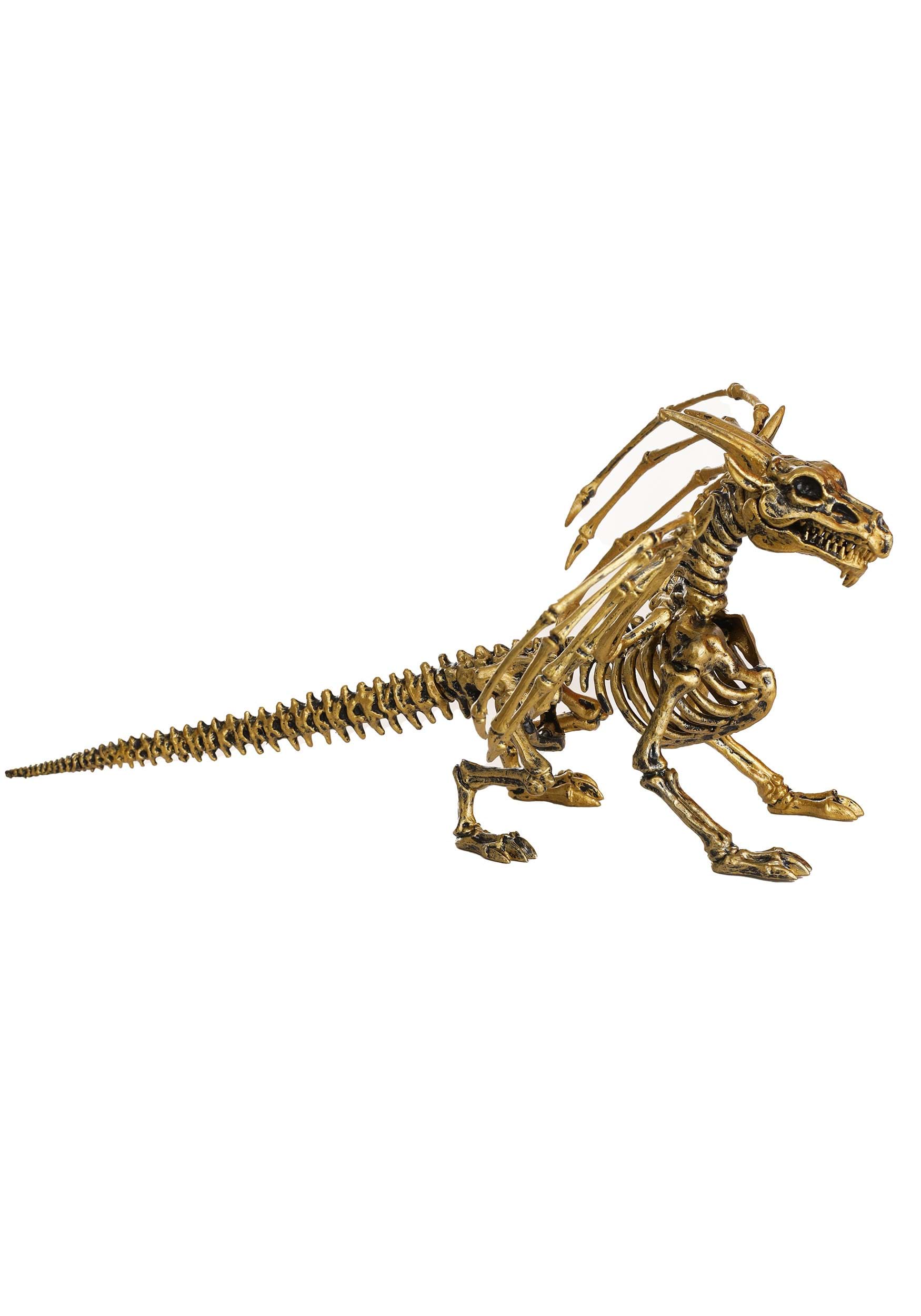 Gold 7 Inch Skeleton Dragon