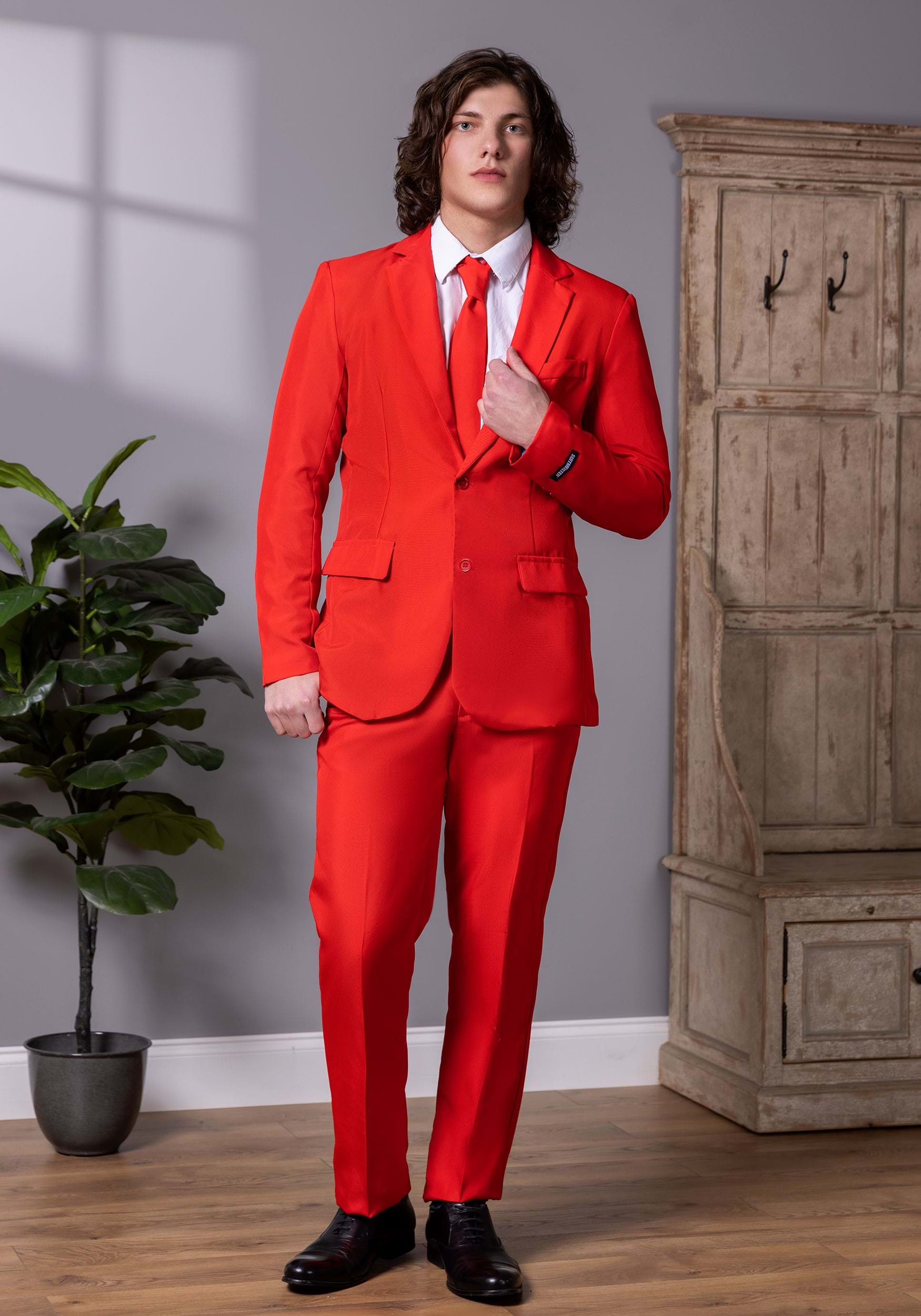 Suitmeister Men's Solid Red Suit