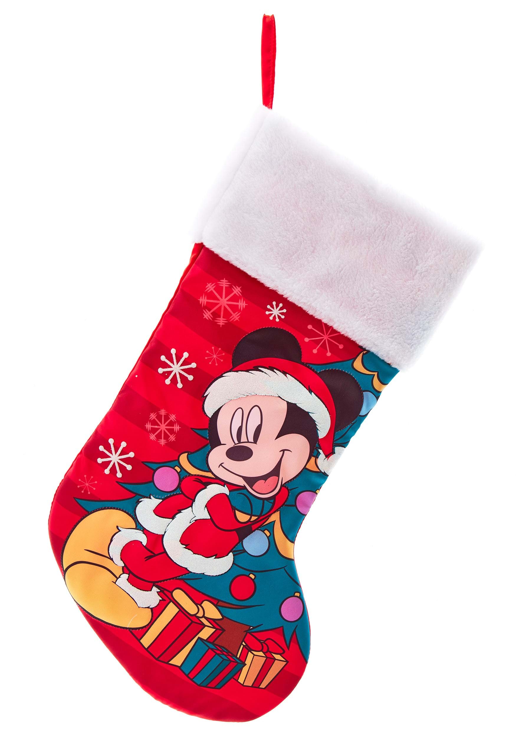 19 Inch Mickey Mouse With Tree Christmas Stocking , Mickey Mouse Decorations