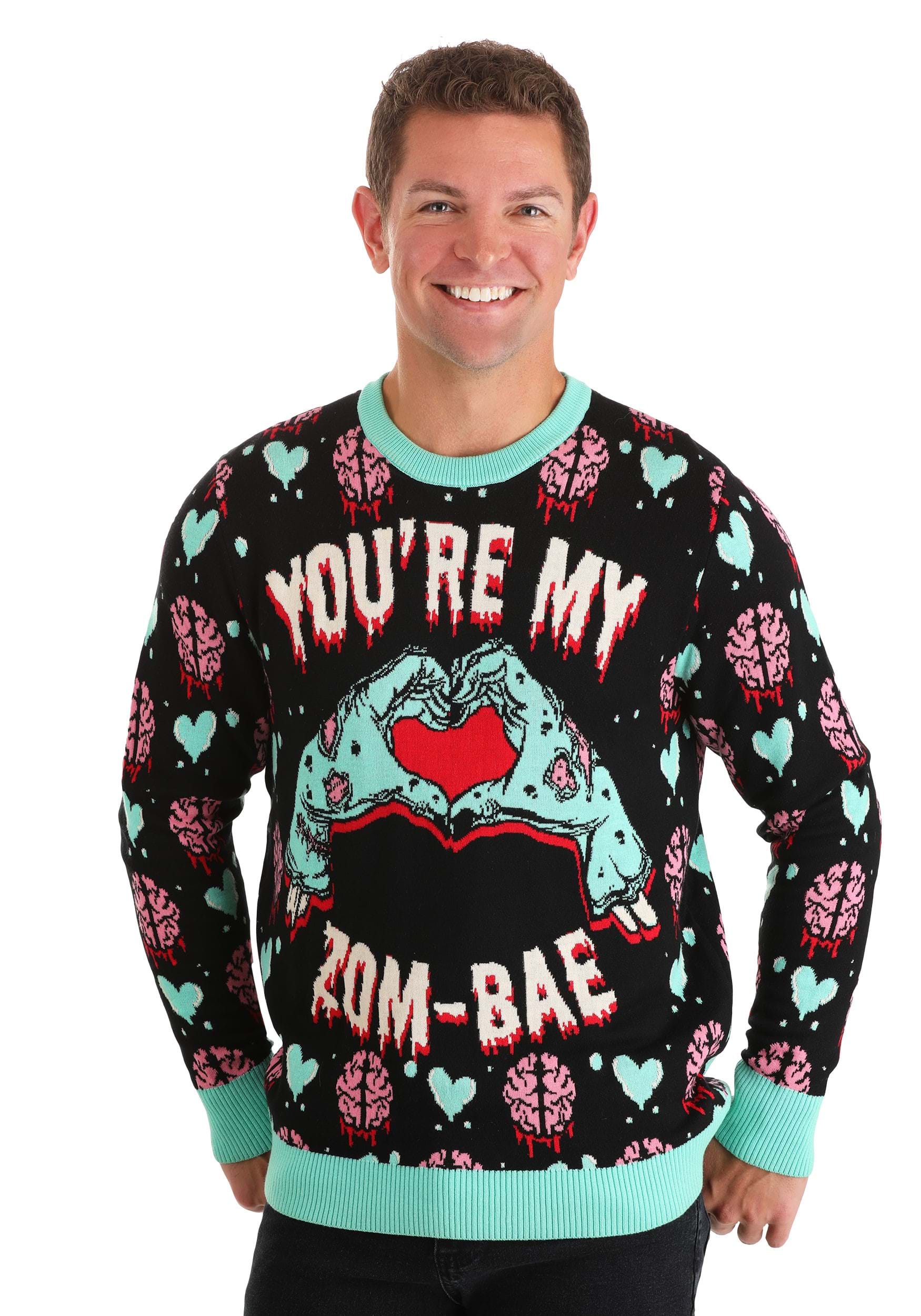 Adult You're My Zom-Bae Valentine's Day Sweater , Ugly Holiday Sweaters