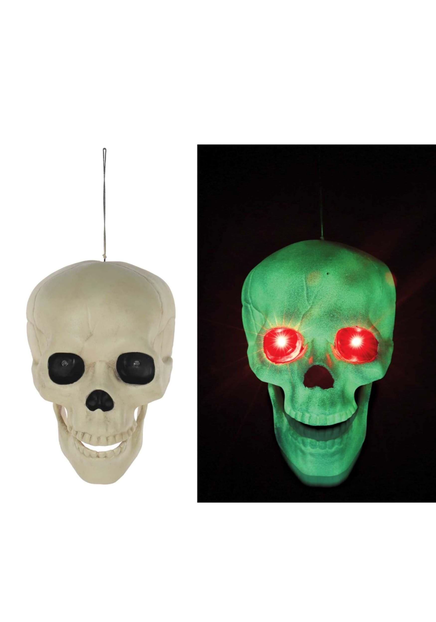 White Glow in the Dark Talking Skull