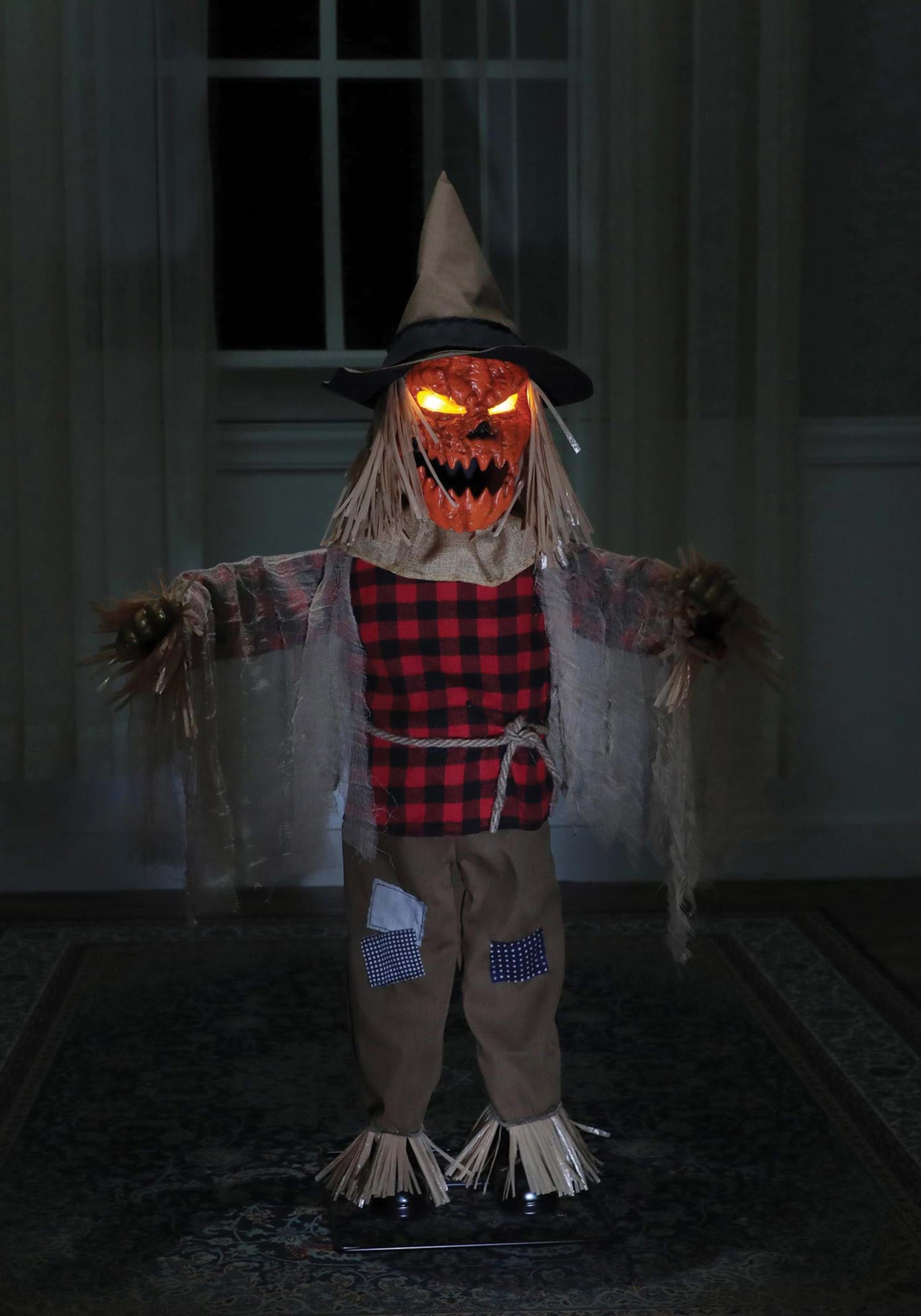 36 Inch Twitching Scarecrow Animated Decoration  , Halloween Decorations
