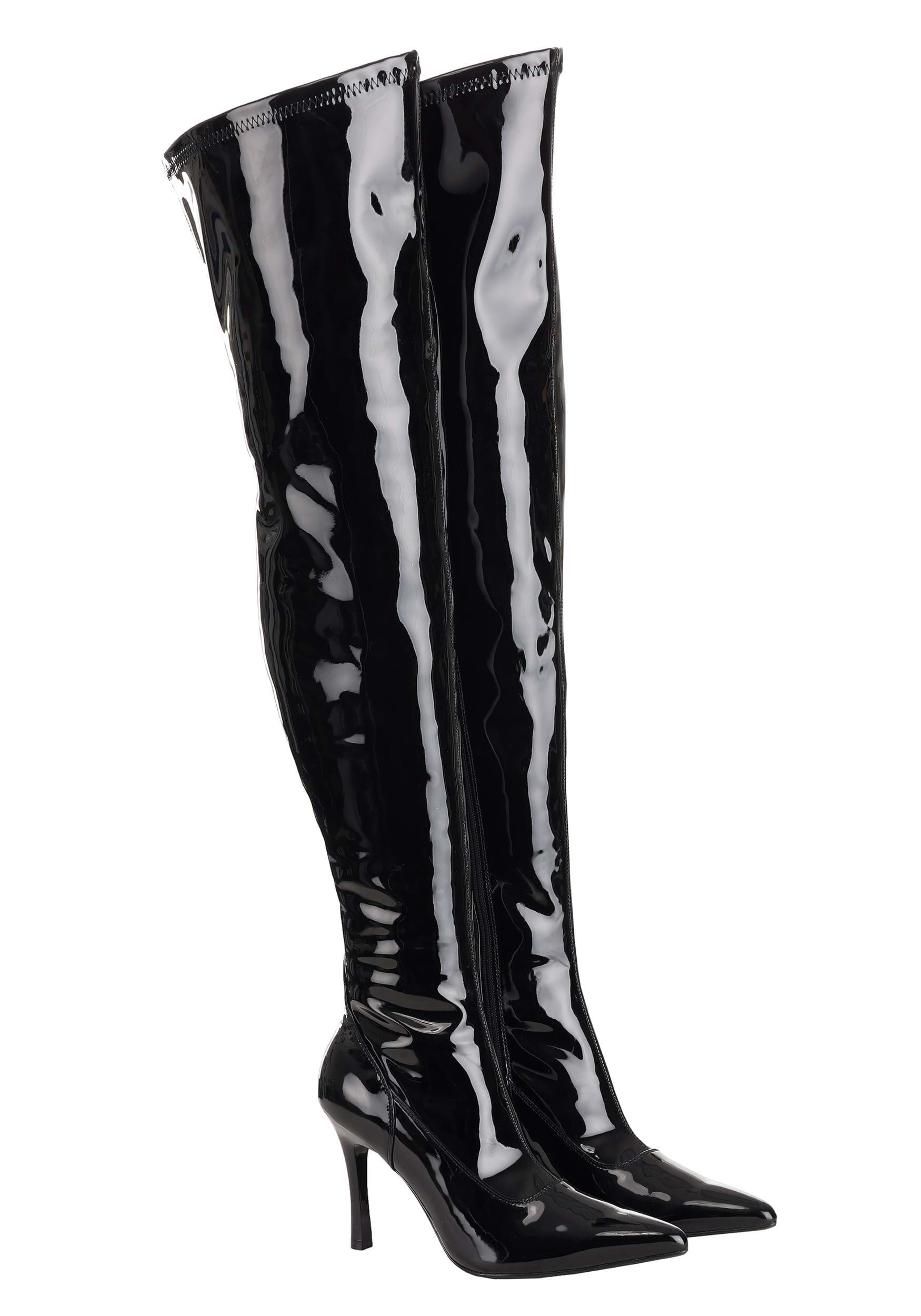 Women's Black Patent Over The Knee Boots , Black Boots/Shoes