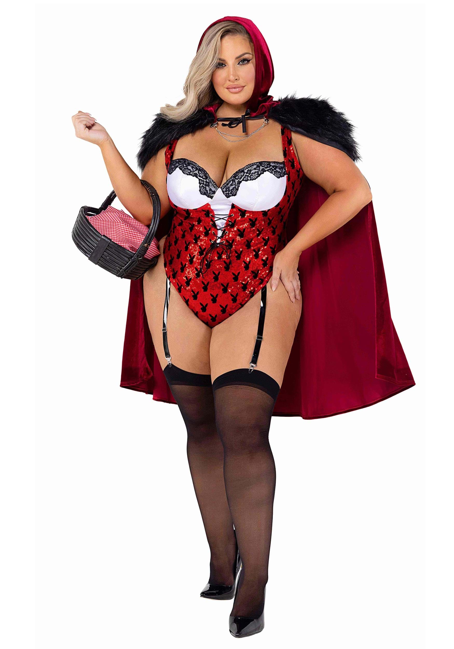 Plus Size Playboy Red Riding Hood Women's Fancy Dress Costume