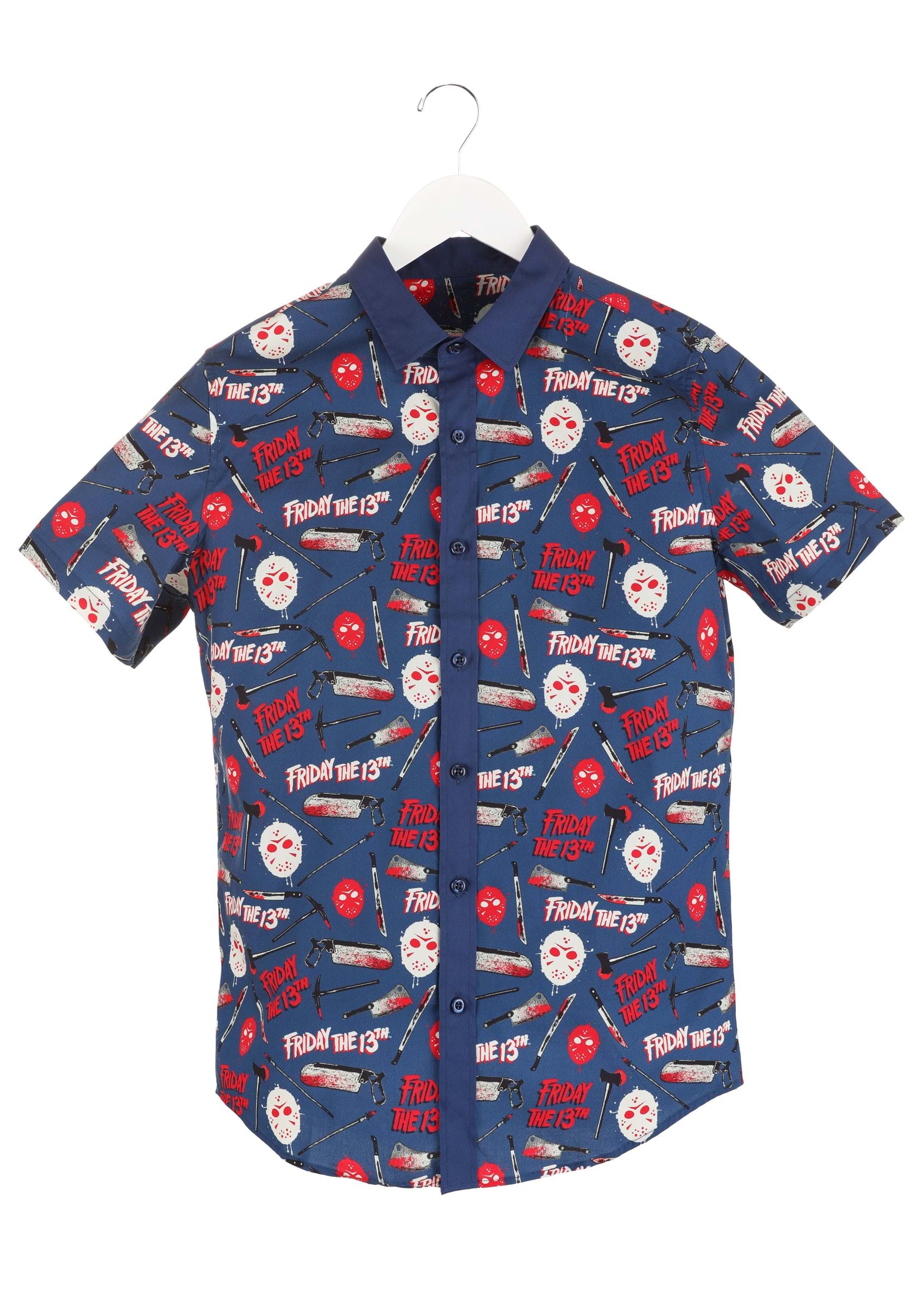 Thrills And Kills Friday The 13th Adult Button Up Shirt