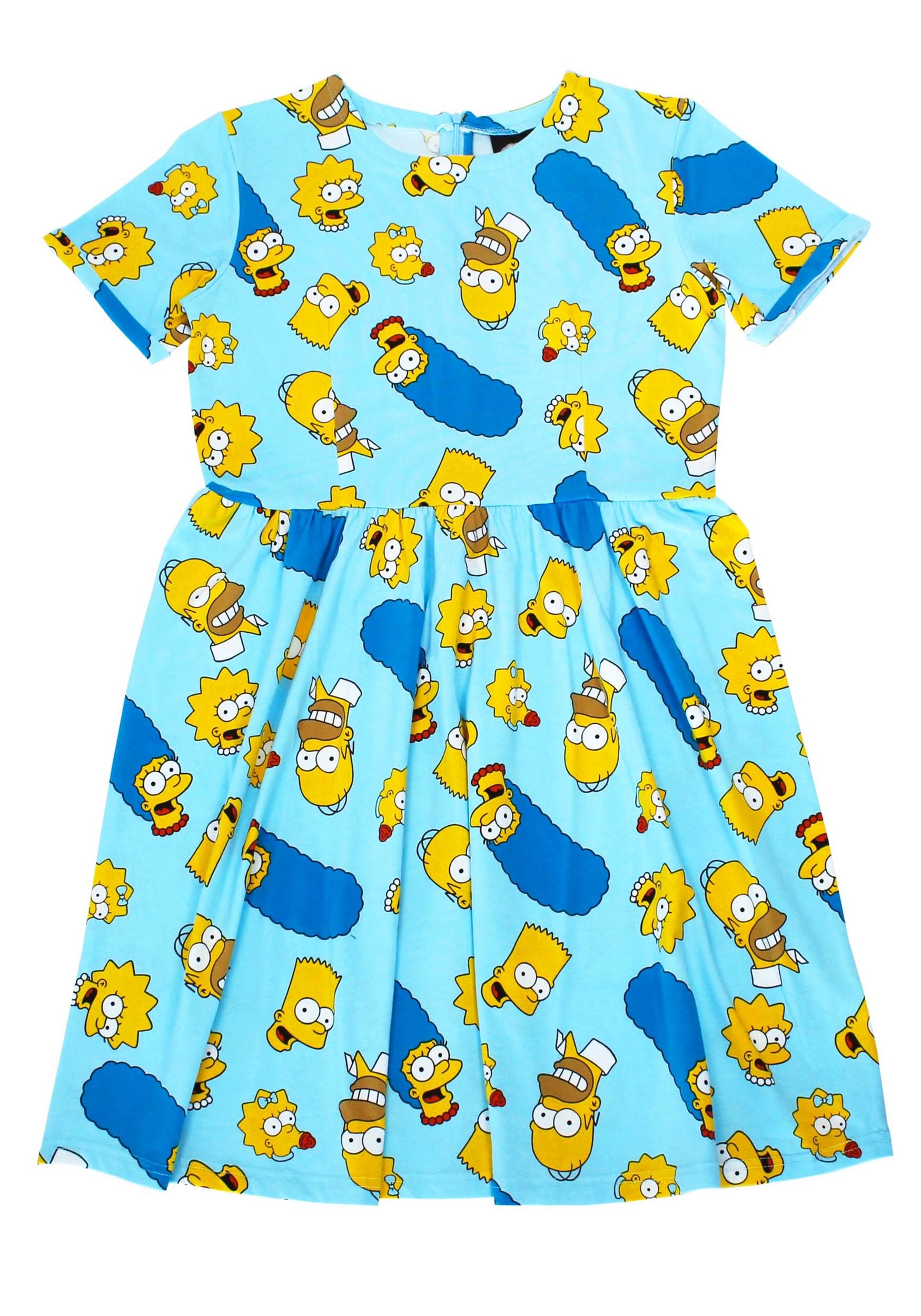 Simpsons Family Toss Ladies Print Dress