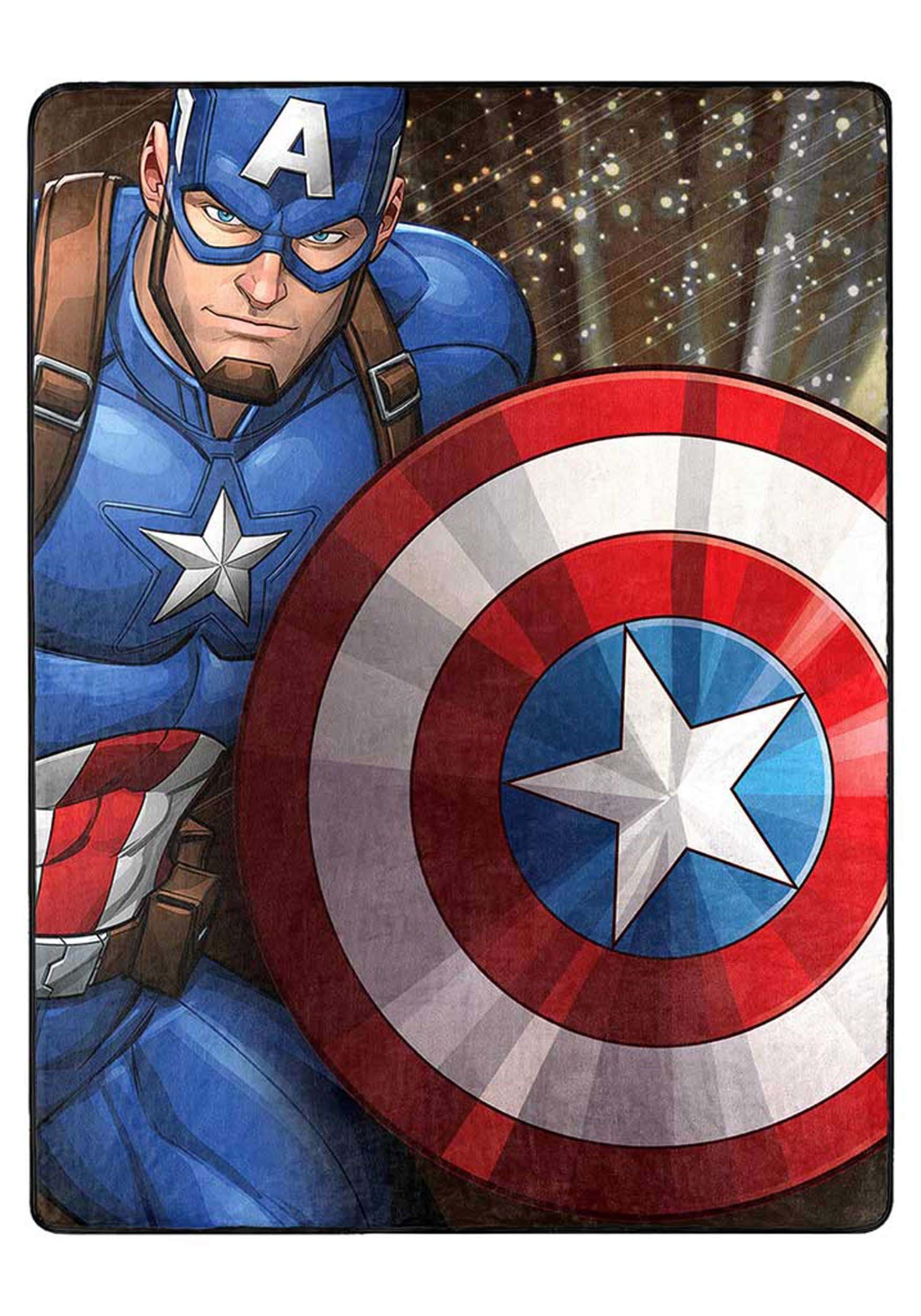 46x60 Avengers Our Captain Silk Touch Throw , Marvel Blankets