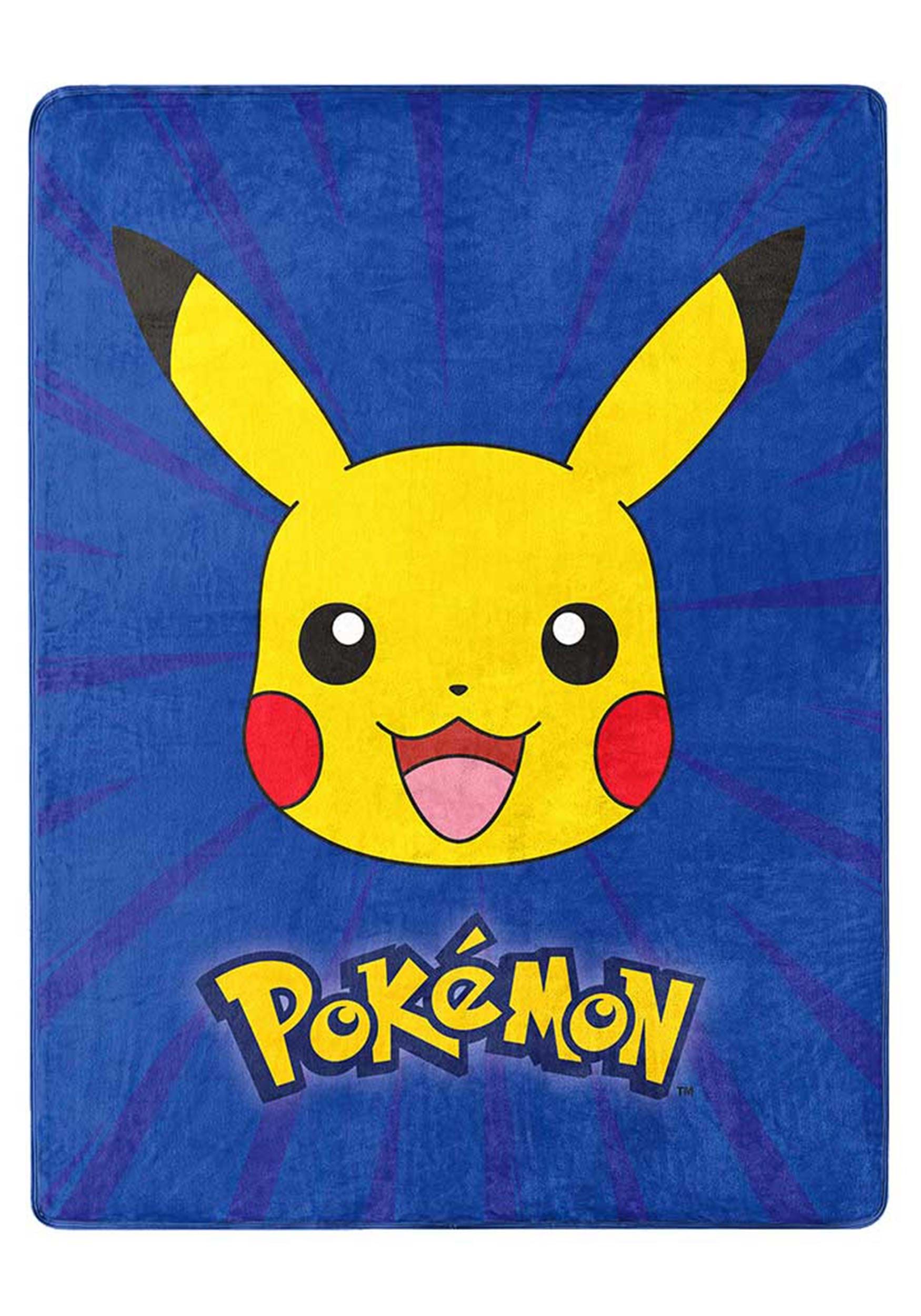 46x60 Pokemon Burst Pika Silk Touch Throw , Pikachu Blankets