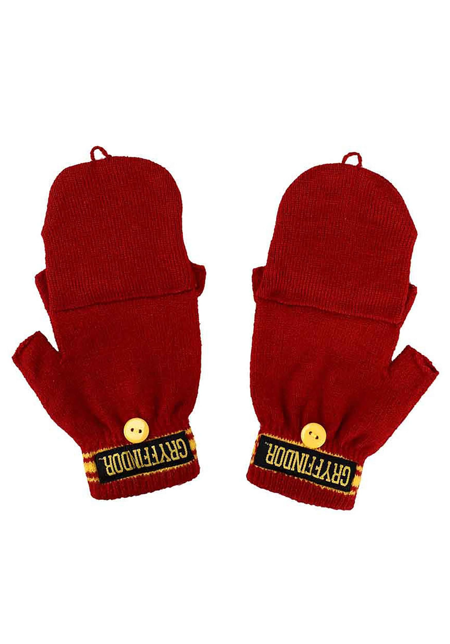 Gryffindor Harry Potter Beanie & Fingerless Gloves With Mitten Flap Set