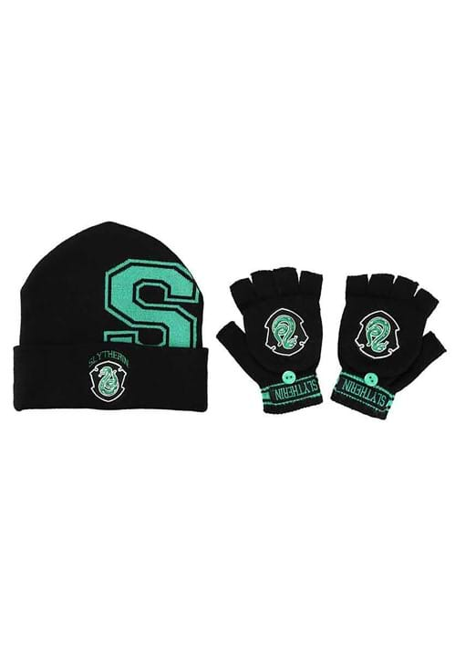 Harry Potter Slytherin Beanie & Fingerless Gloves Set