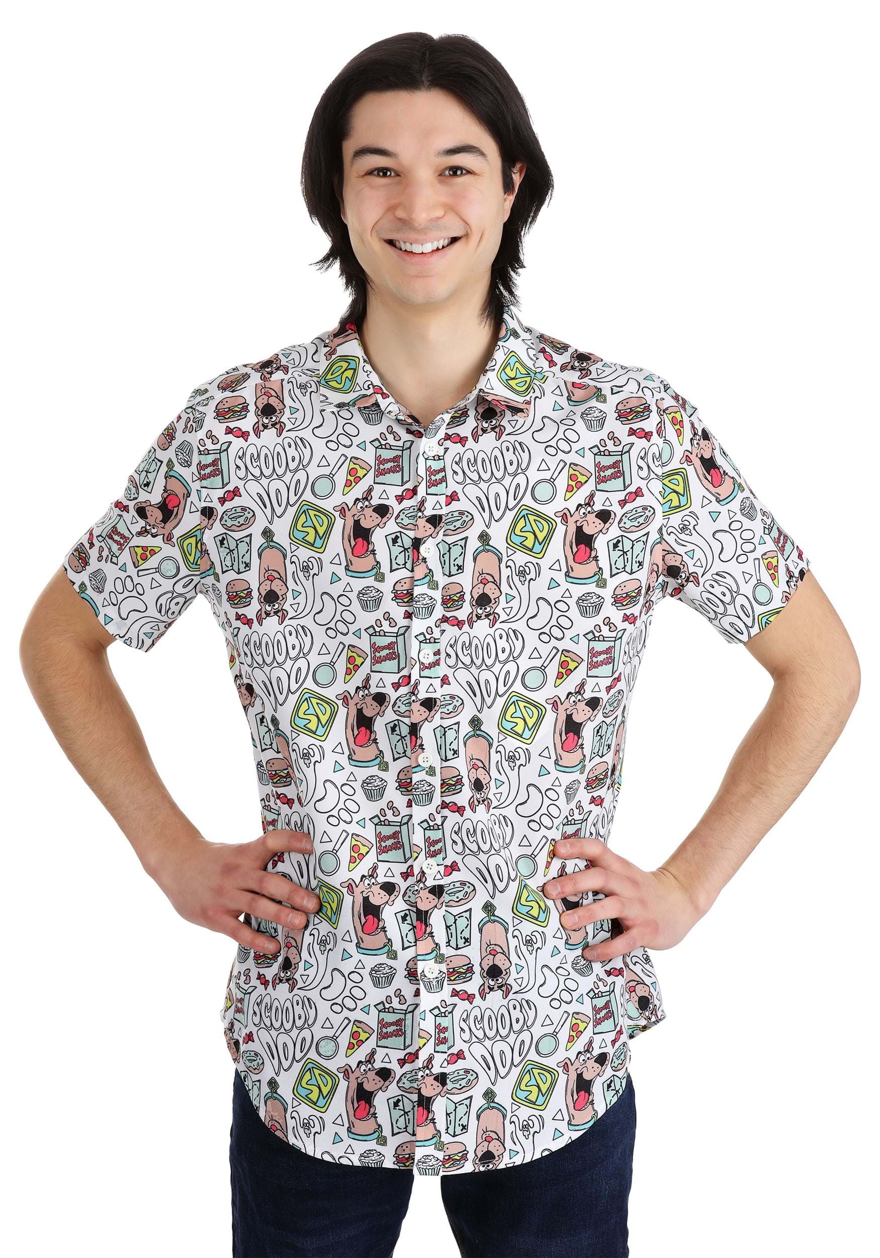 Adult Scooby Doo Sublimated Button Up Shirt | Scooby Doo Apparel