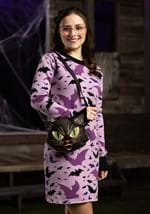 Adult Black and Purple Bats Sweater Dress Alt 2