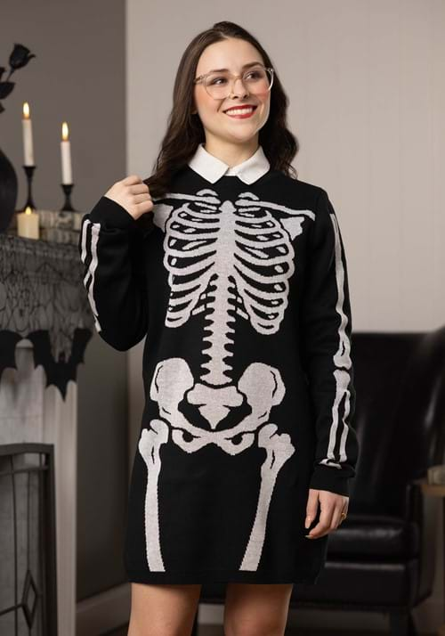 Adult Skeleton Loose Fit Sweater Dress