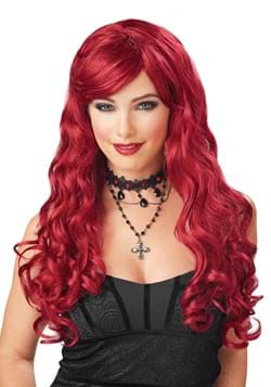 Long Womens Red Wavy Wig