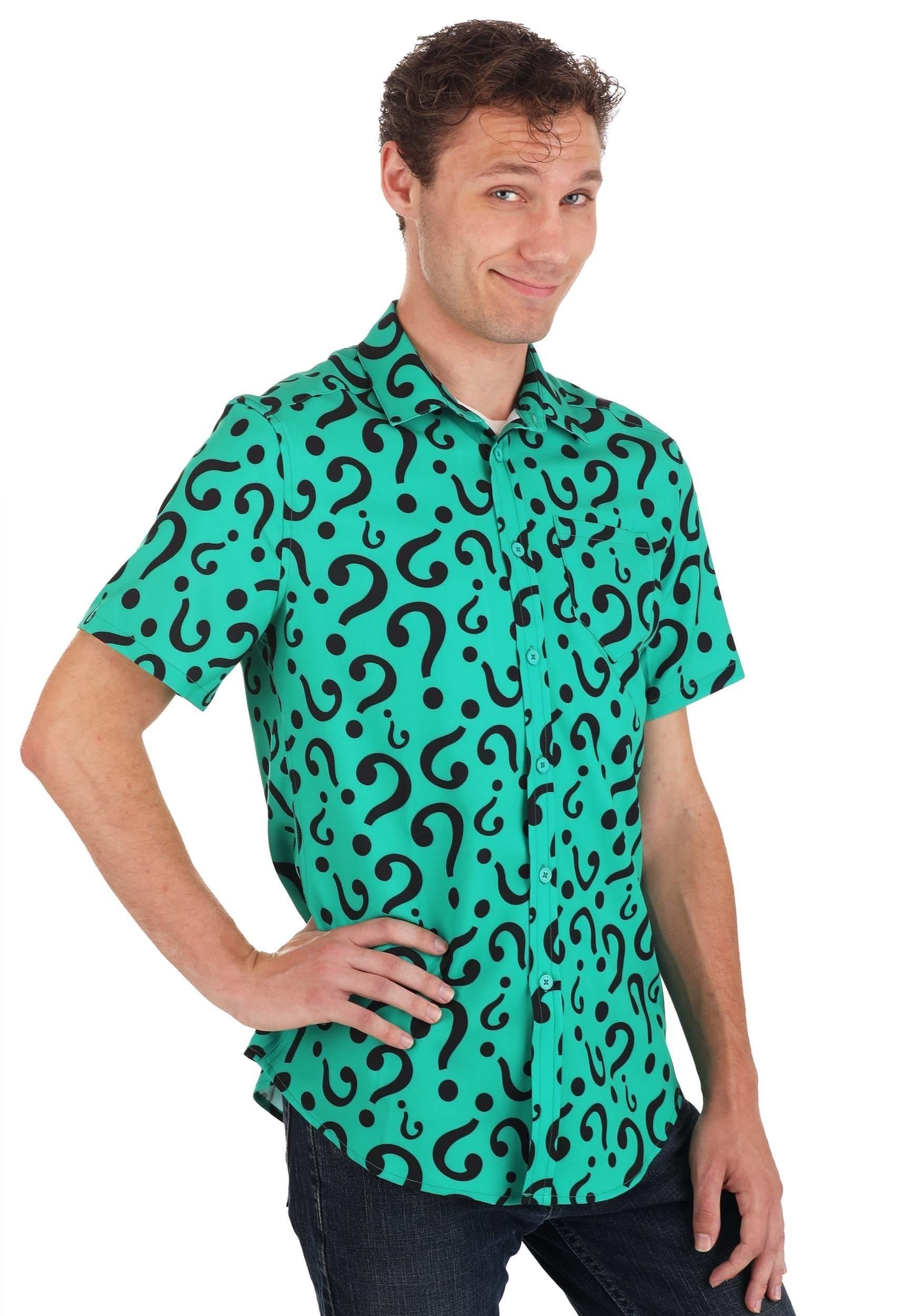 The Riddler Button Up Shirt For Adults