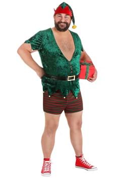 Plus Size Mens Sexy Christmas Elf Costume