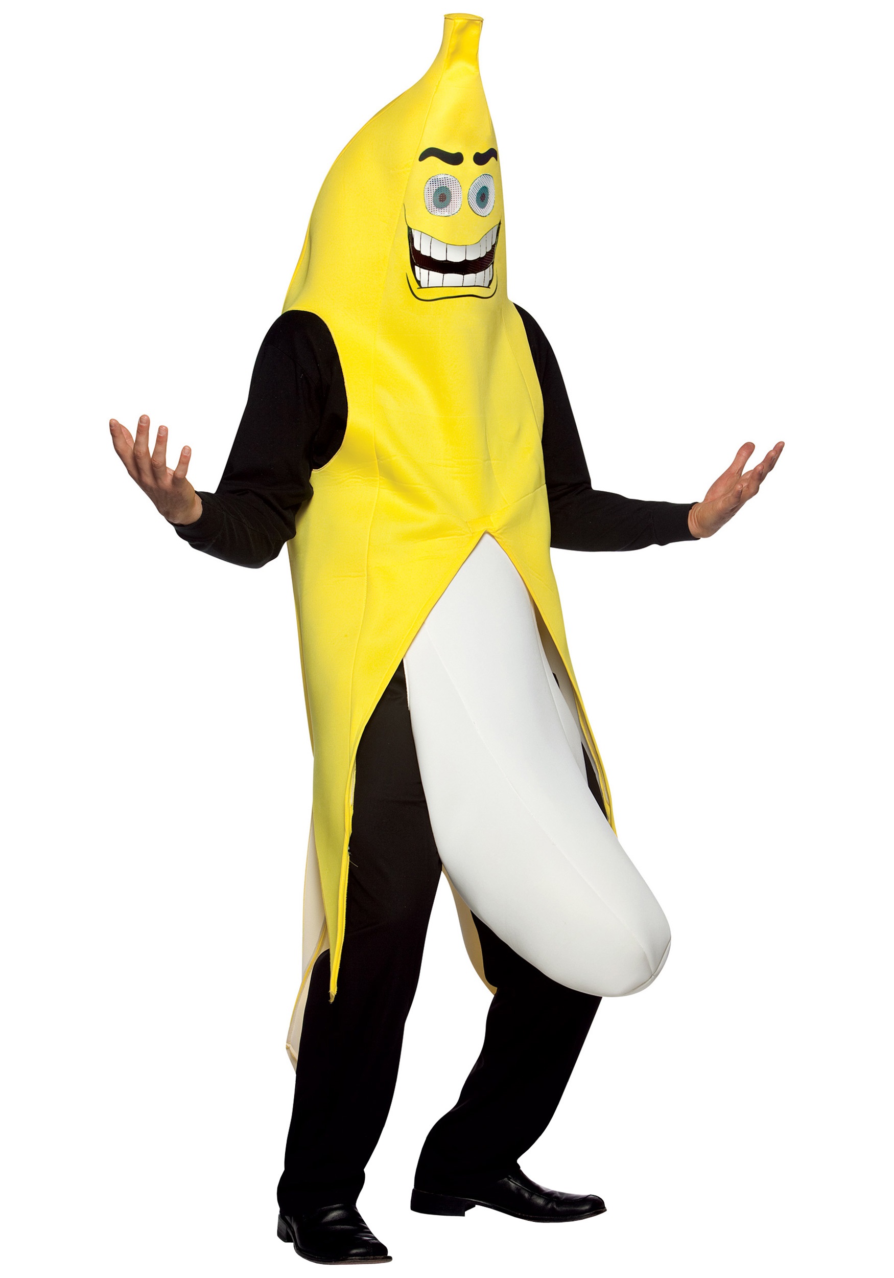 Yellow Banana Flasher Fancy Dress Costume For Adults