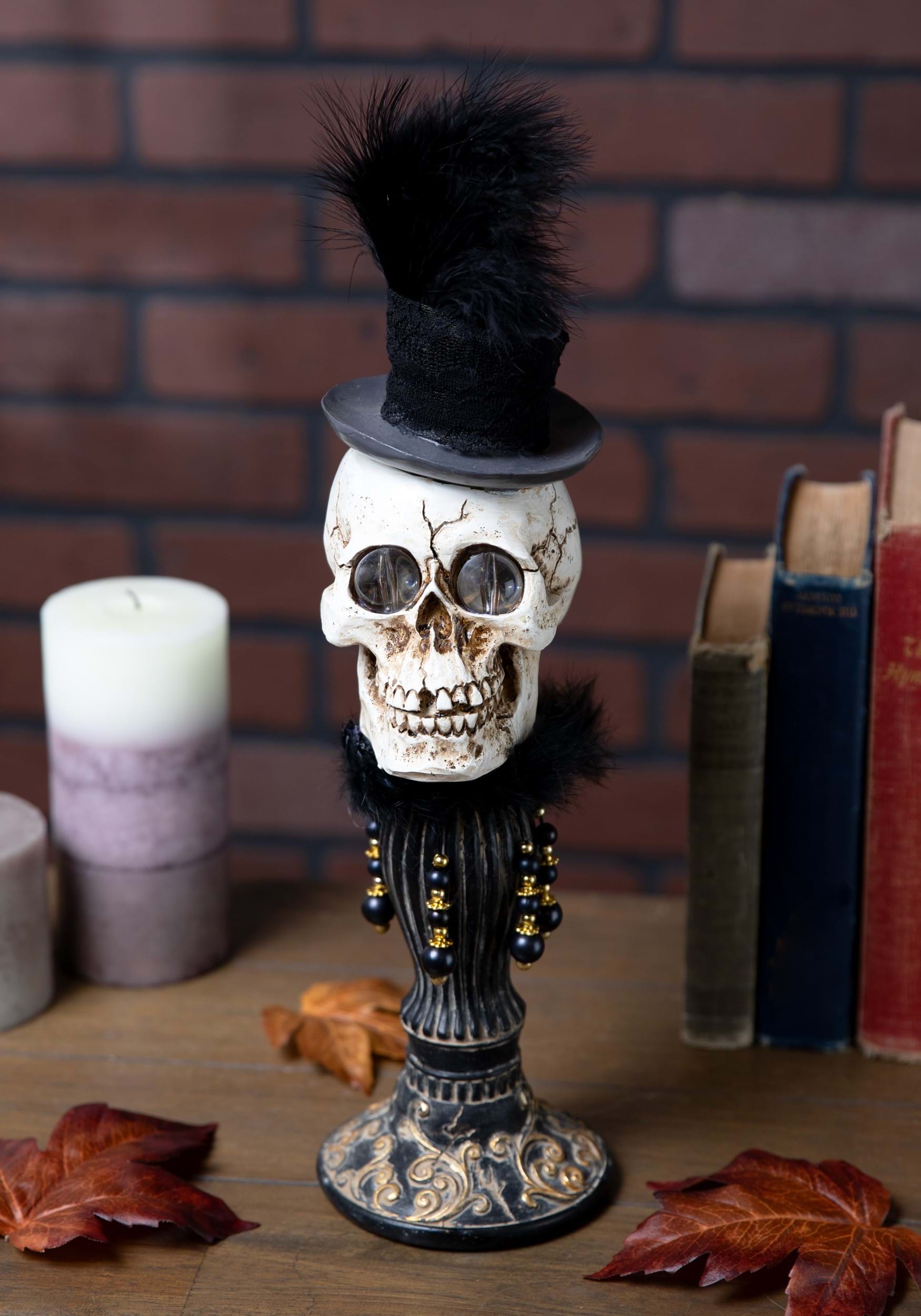 16 Inch Skeleton LED Eyes Bust , Halloween Decor