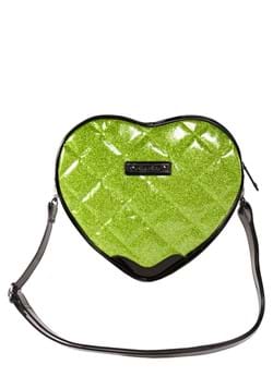 Frank Studded Quilted Patent Glitter Heart Purse