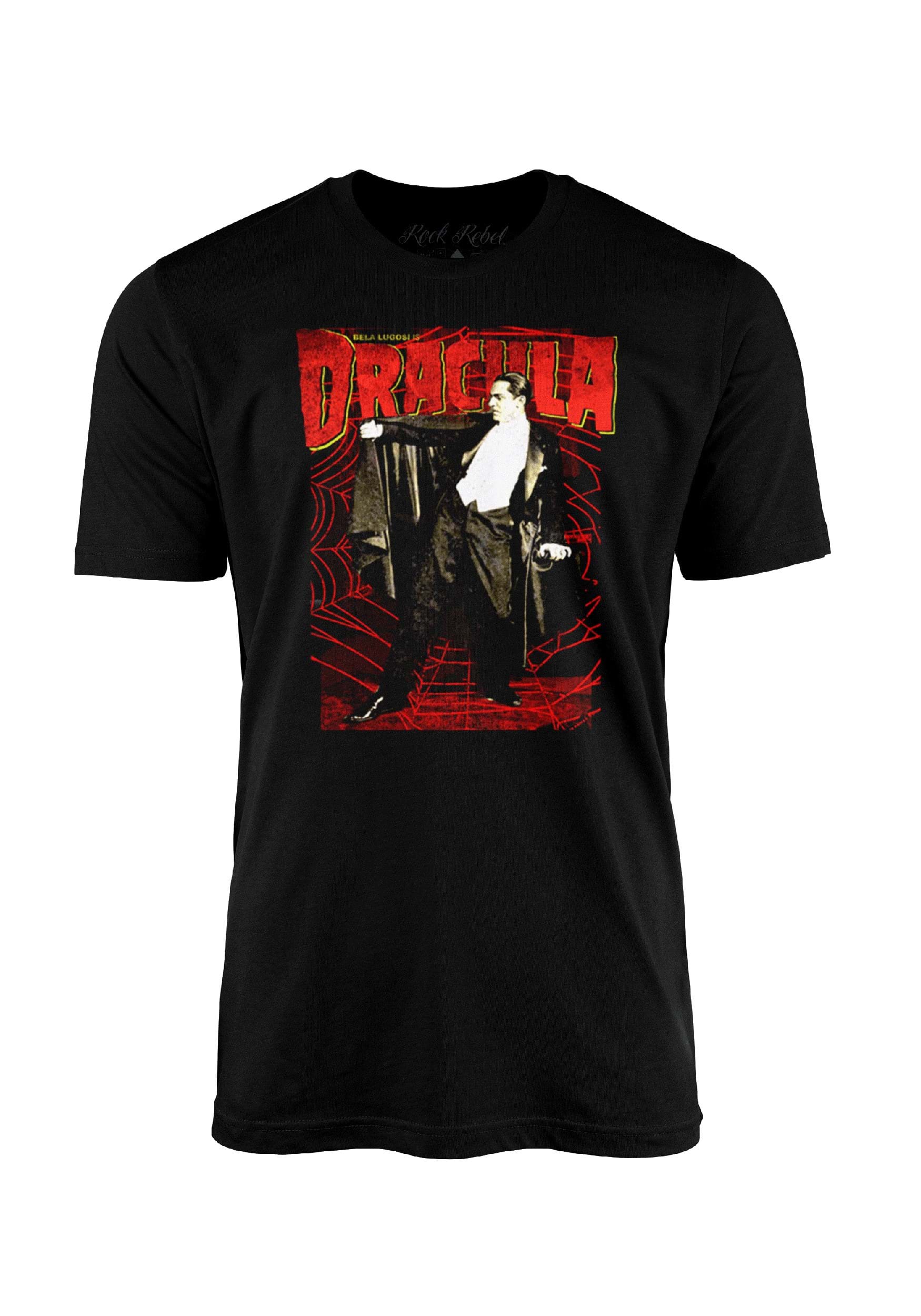 Dracula Webs Adult Black Graphic T-Shirt , Halloween Shirts