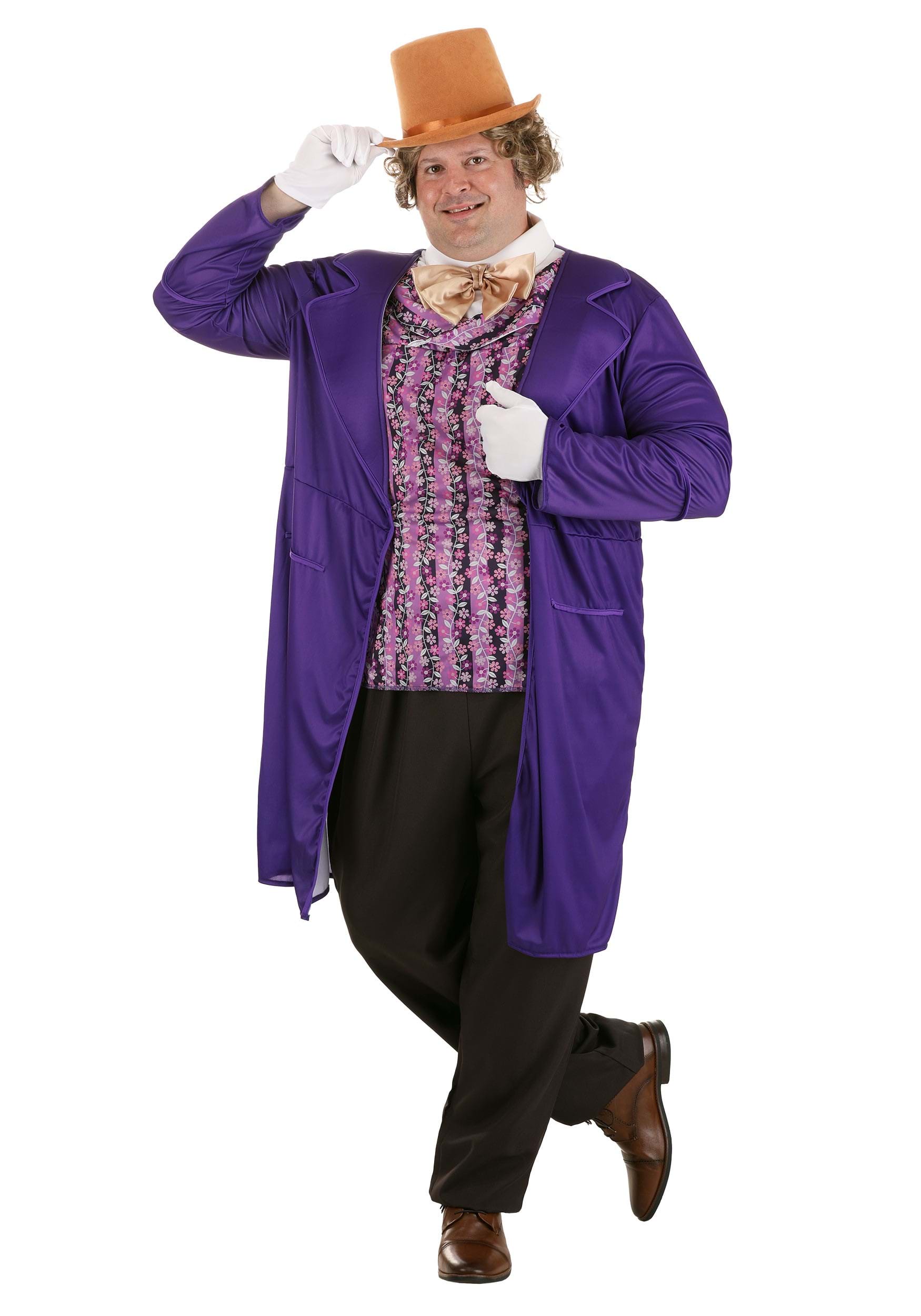 Adult Plus Size Willy Wonka Fancy Dress Costume