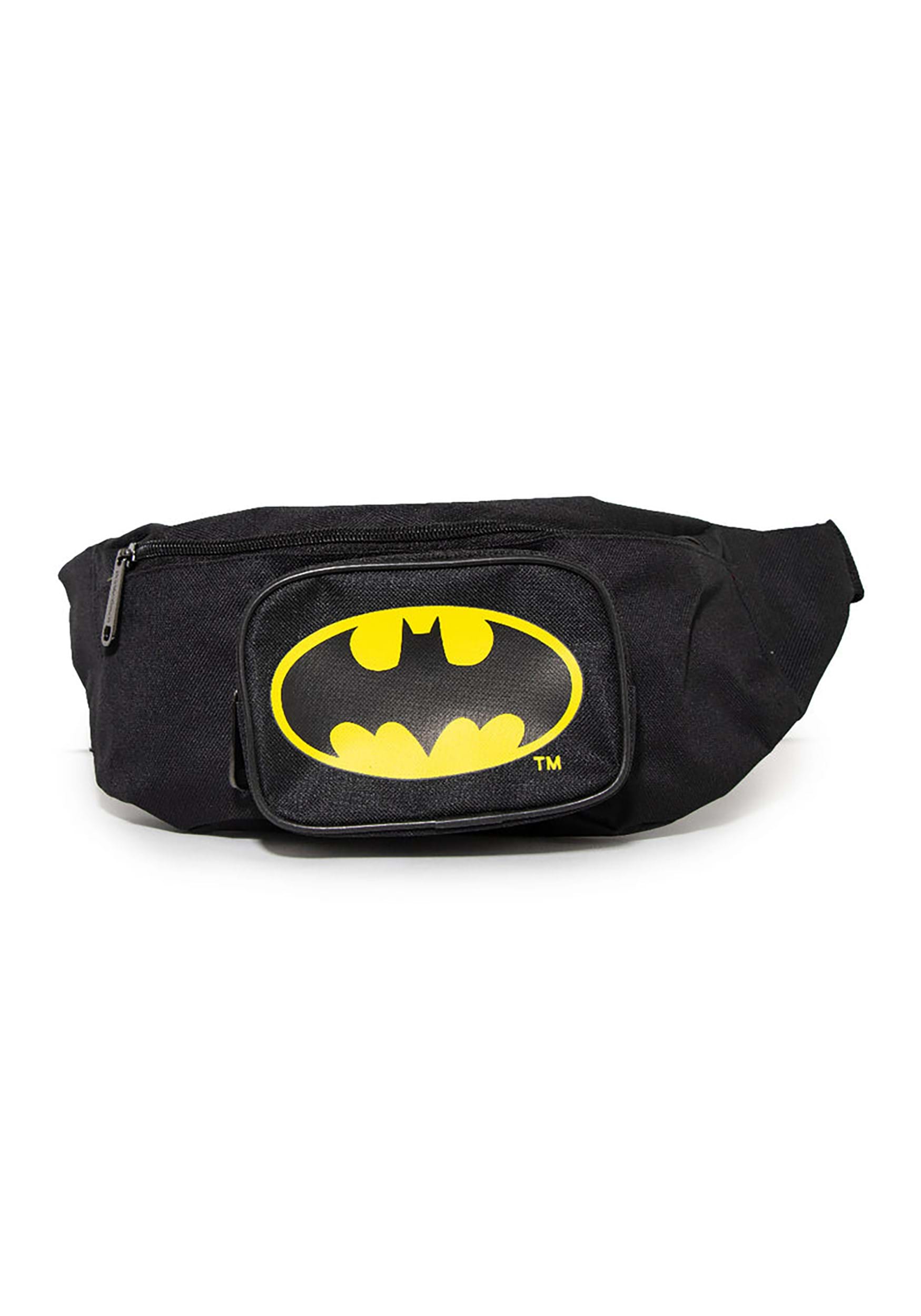 DC Comics Batman Bat Signal Double Zipper Fanny Pack Bag , Batman Accessories