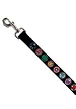 9-AVENGER ICONS BLACK/MULTI COLOR DOG LEASH Alt 1