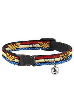Wonder Woman Logo Stripe Breakaway Cat Collar