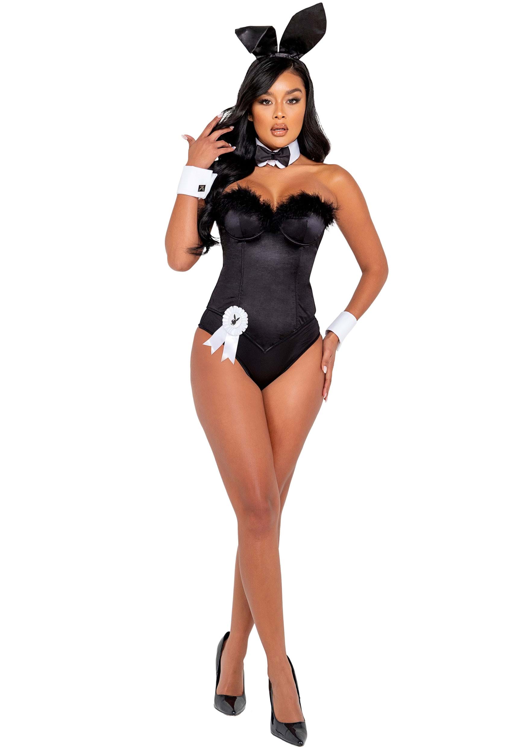 Playboy Women's Black Boudoir Bunny Fancy Dress Costume