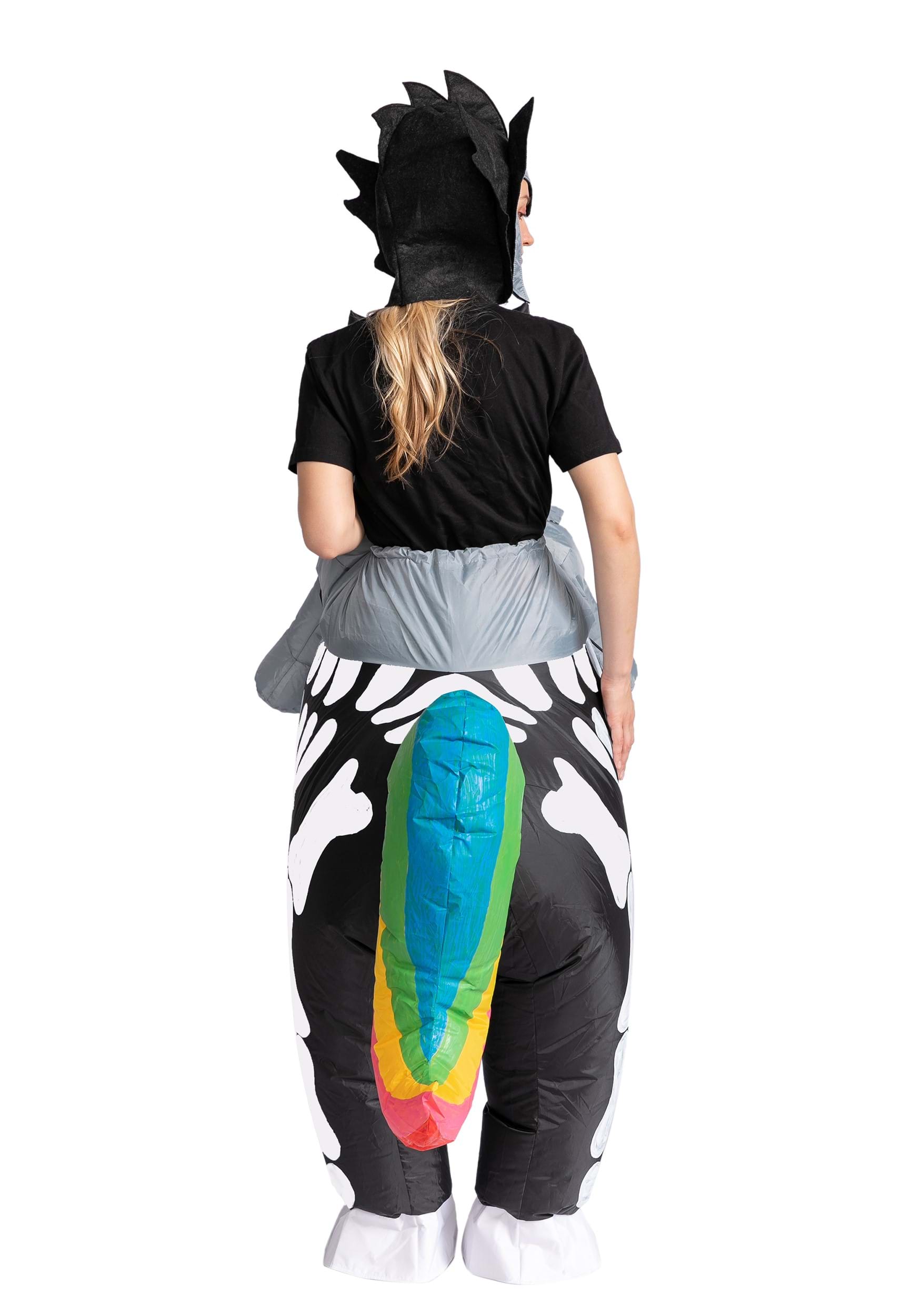 Inflatable Adult Riding-A-Skeleton Unicorn Fancy Dress Costume