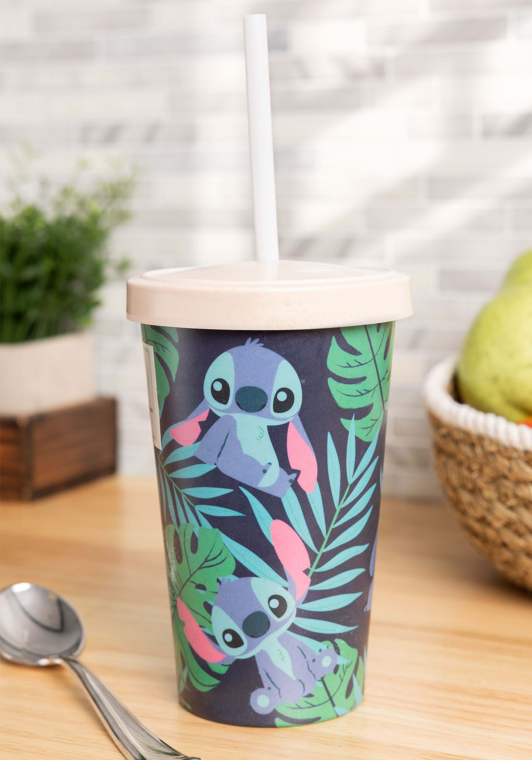 Disney Stitch Bamboo Tumbler With Straw And Lid
