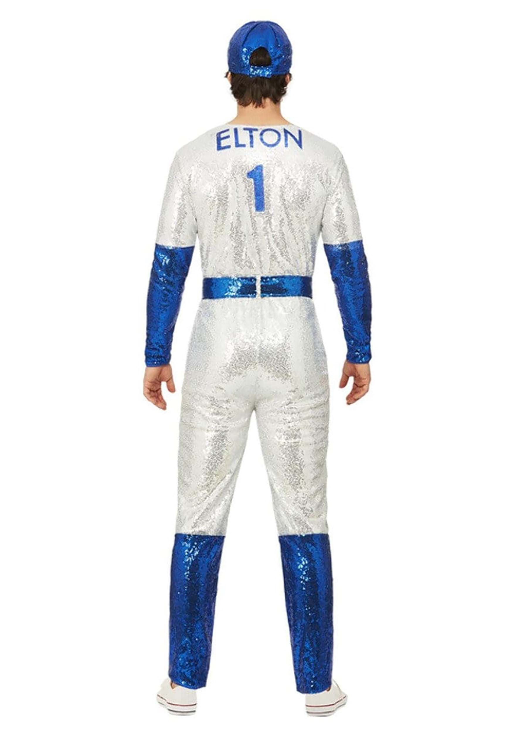Elton John Deluxe Sequin Baseball Men's Fancy Dress Costume