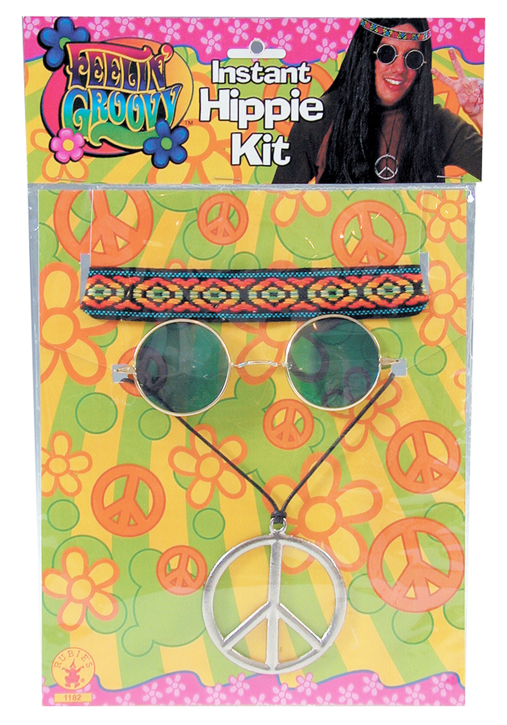 Retro Hippie Adult Accessory Kit , Fancy Dress Costume Accessories And DIY Kits