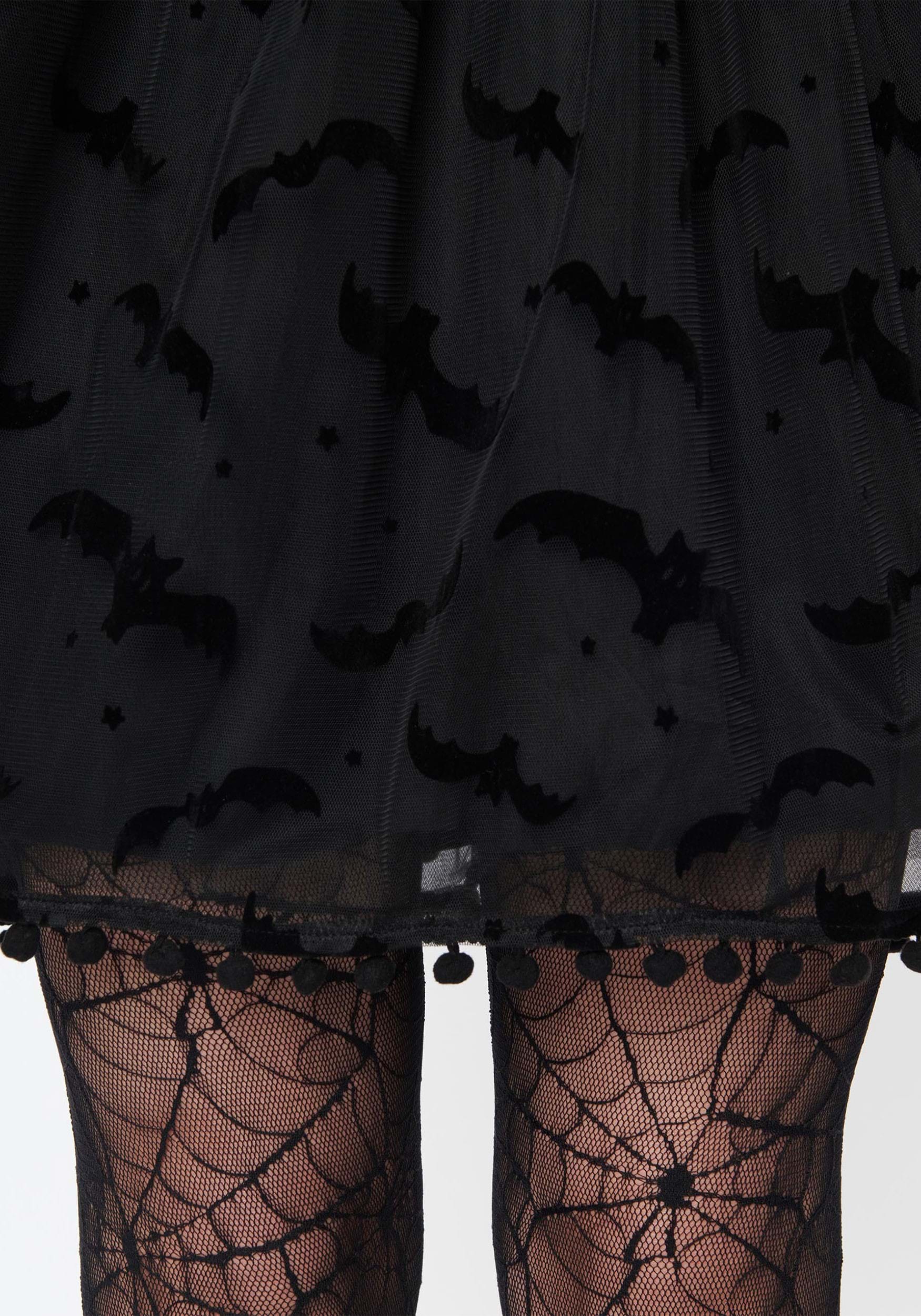 Women's Unique Vintage Bat Flock Print Babydoll Dress