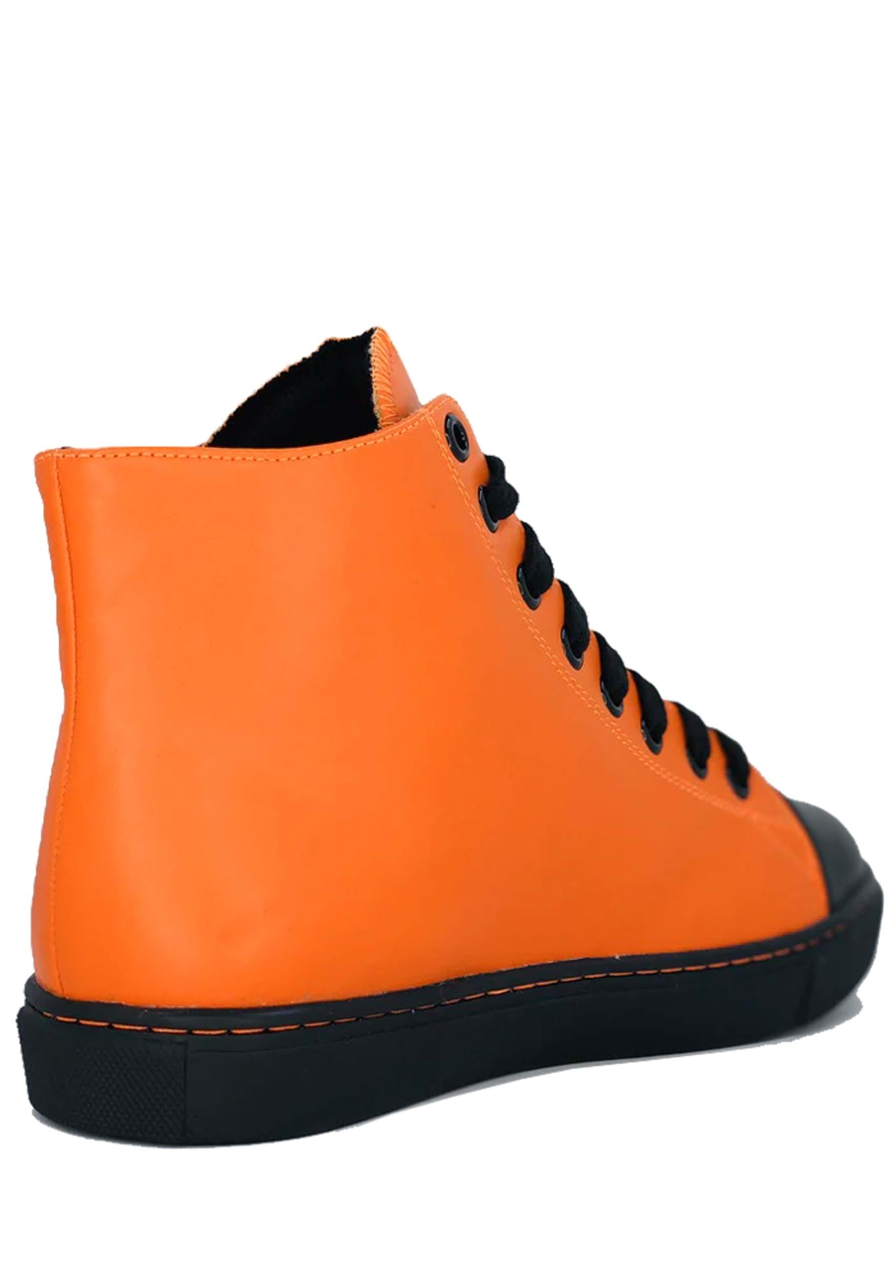 Women's High Top Chelsea Orange Pumpkin Jack Sneaker , Halloween Footwear