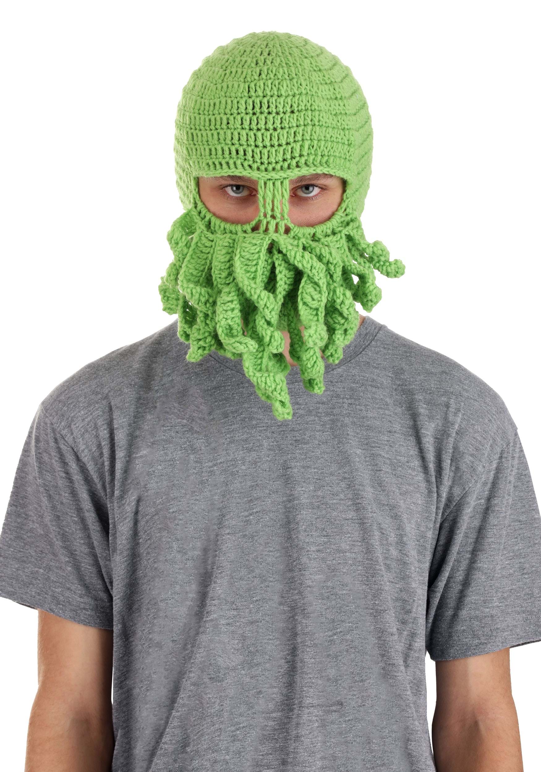 Adult Green Cthulhu Beanie , Monster Fancy Dress Costume Accessories