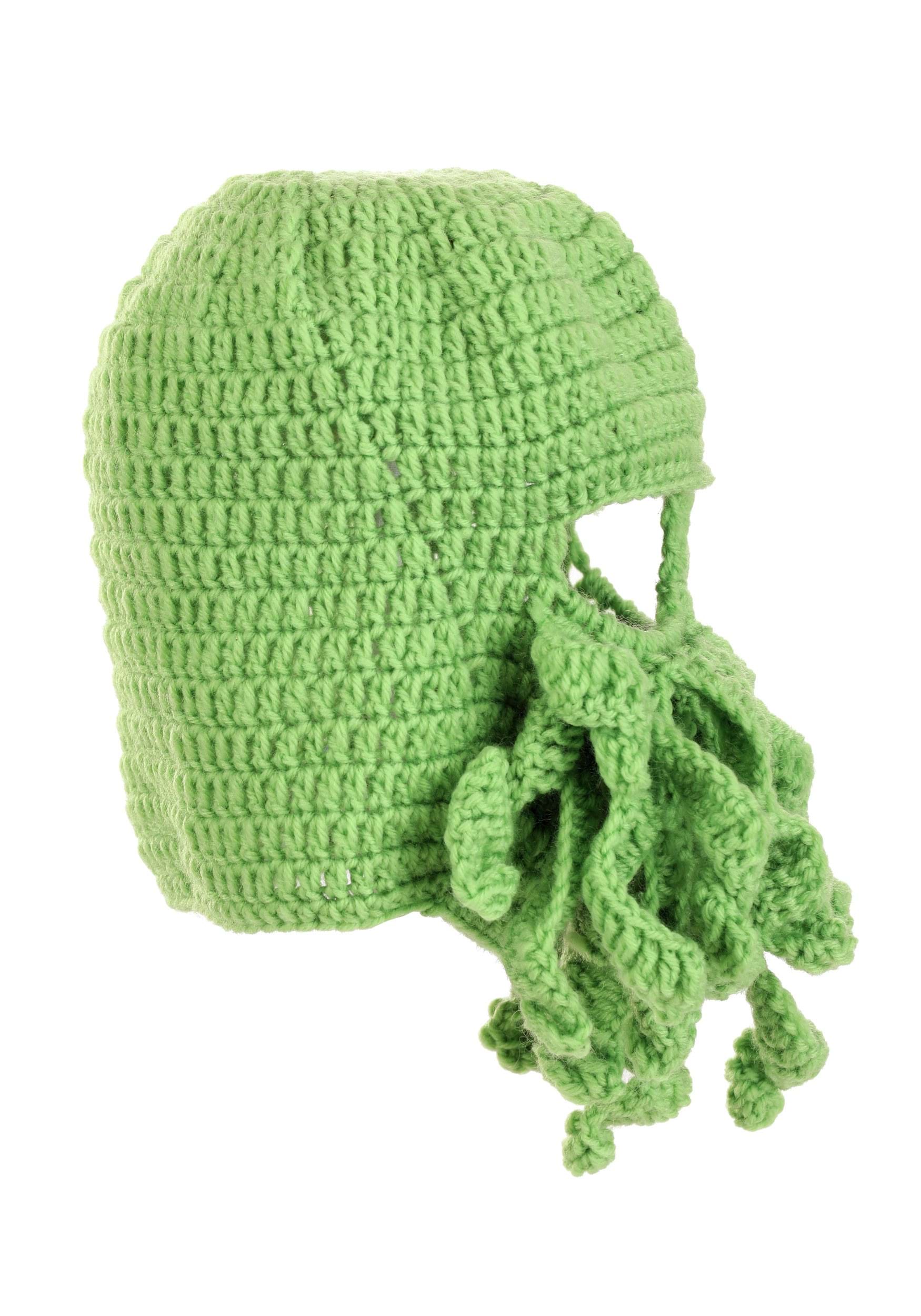 Adult Green Cthulhu Beanie , Monster Fancy Dress Costume Accessories