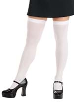 Womens Thigh High White Opaque Stockings