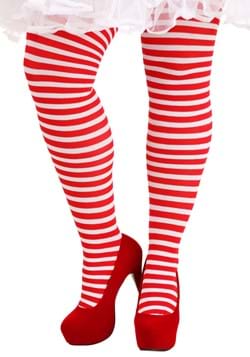 Plus Size Womens Candy Stripe Costume Tights