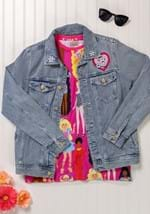 Adult Cakeworthy Barbie Totally Hair Denim Jacket Alt 1