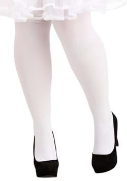 Womens Plus Size Deluxe White Tights