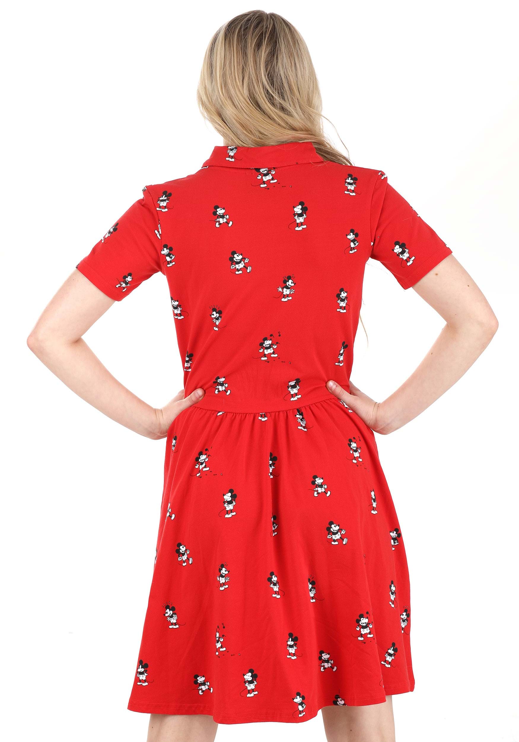 Women's Cakeworthy Vintage Mickey Mouse Button Up Dress