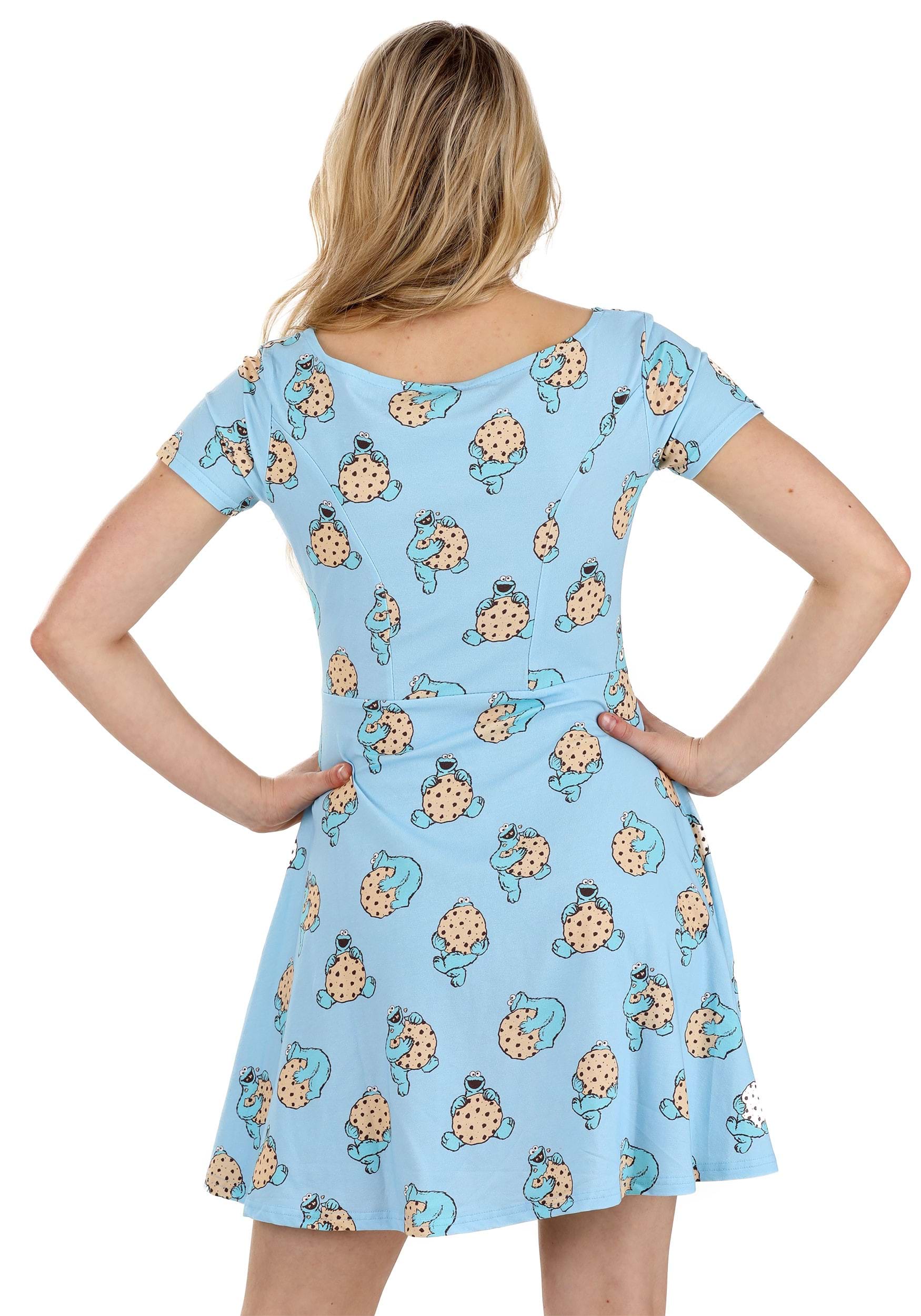 Cakeworthy Sesame Street Cookie Monster Women's Skater Dress