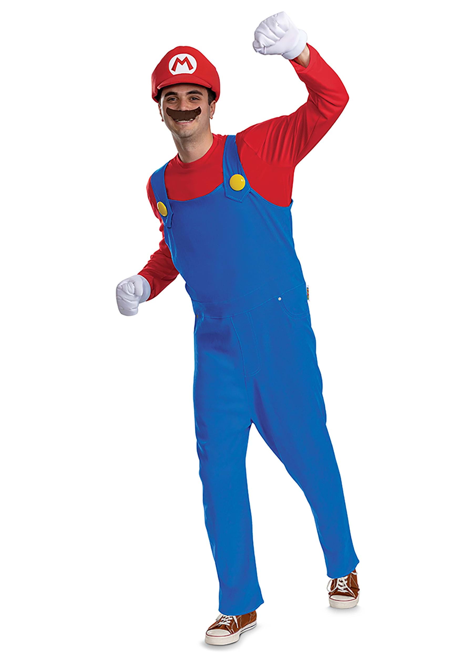 Super Mario Bros Adult Premium Mario Fancy Dress Costume