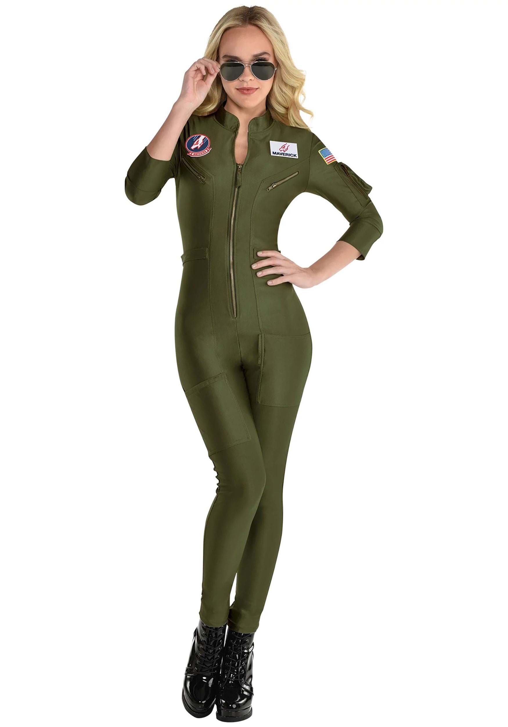 Top Gun 2 Women's Flight Suit Fancy Dress Costume