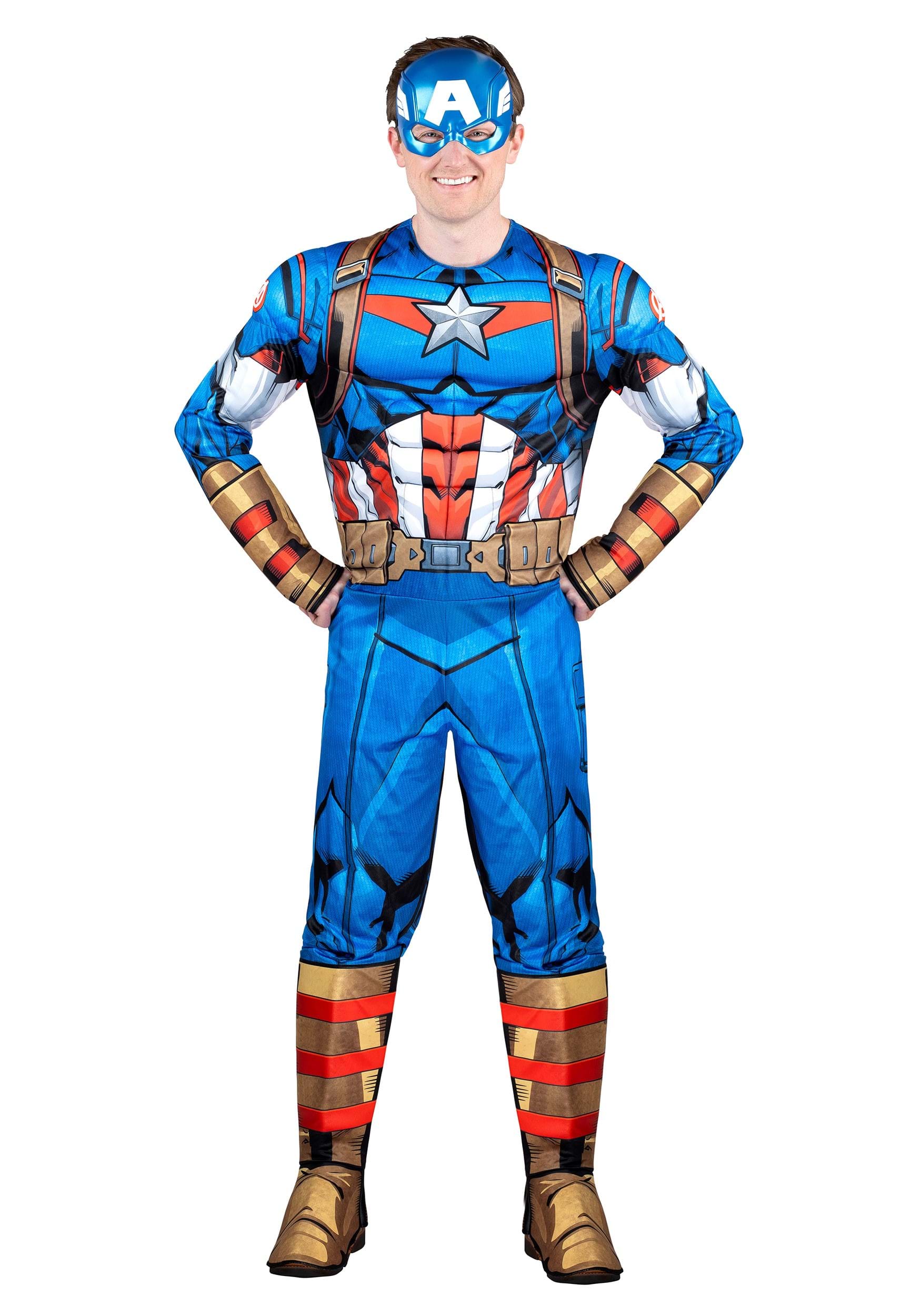 Captain America Qualux Adult Fancy Dress Costume