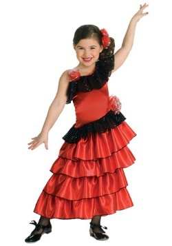 Spanish Flamenco Dancer Costume For Girls